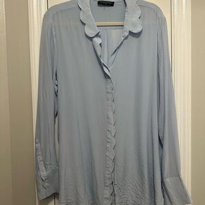 Banana Republic Soft Blue Silk Blouse